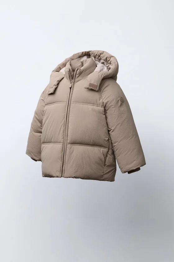 СТЕГАНЫЙ ПУХОВИК С КАПЮШОНОМ WATER REPELLENT