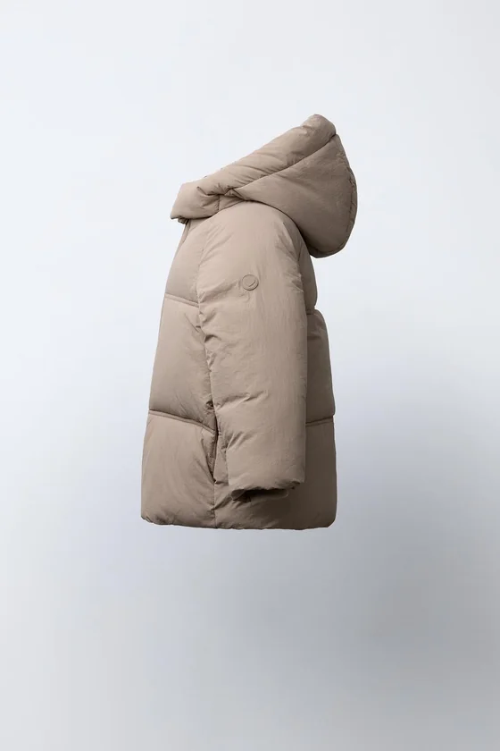 СТЕГАНЫЙ ПУХОВИК С КАПЮШОНОМ WATER REPELLENT