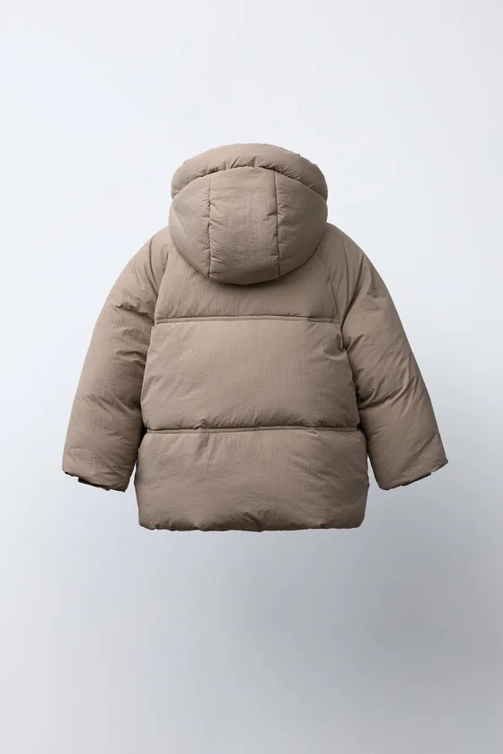 СТЕГАНЫЙ ПУХОВИК С КАПЮШОНОМ WATER REPELLENT