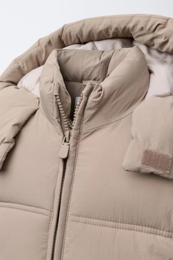СТЕГАНЫЙ ПУХОВИК С КАПЮШОНОМ WATER REPELLENT