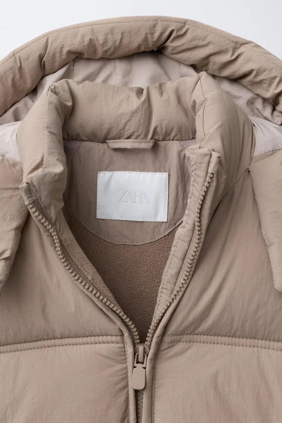 СТЕГАНЫЙ ПУХОВИК С КАПЮШОНОМ WATER REPELLENT