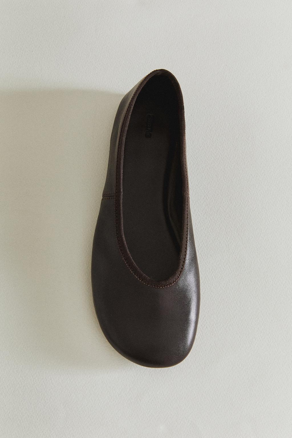 Гибкие кожаные балетки