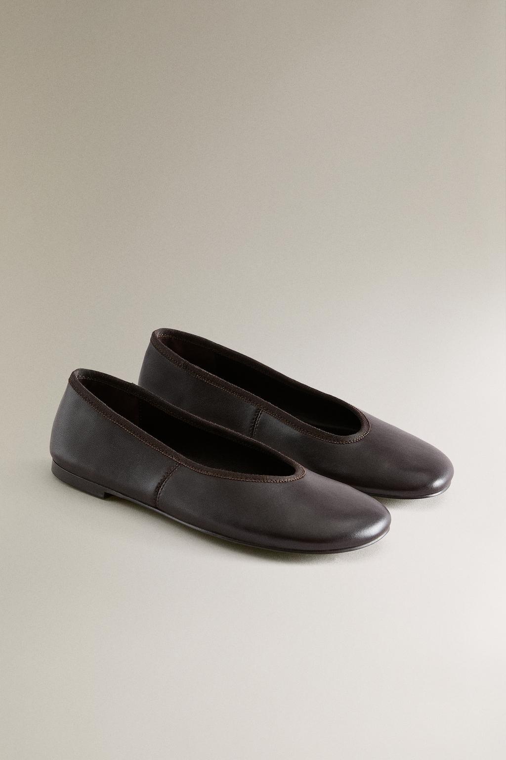 Гибкие кожаные балетки