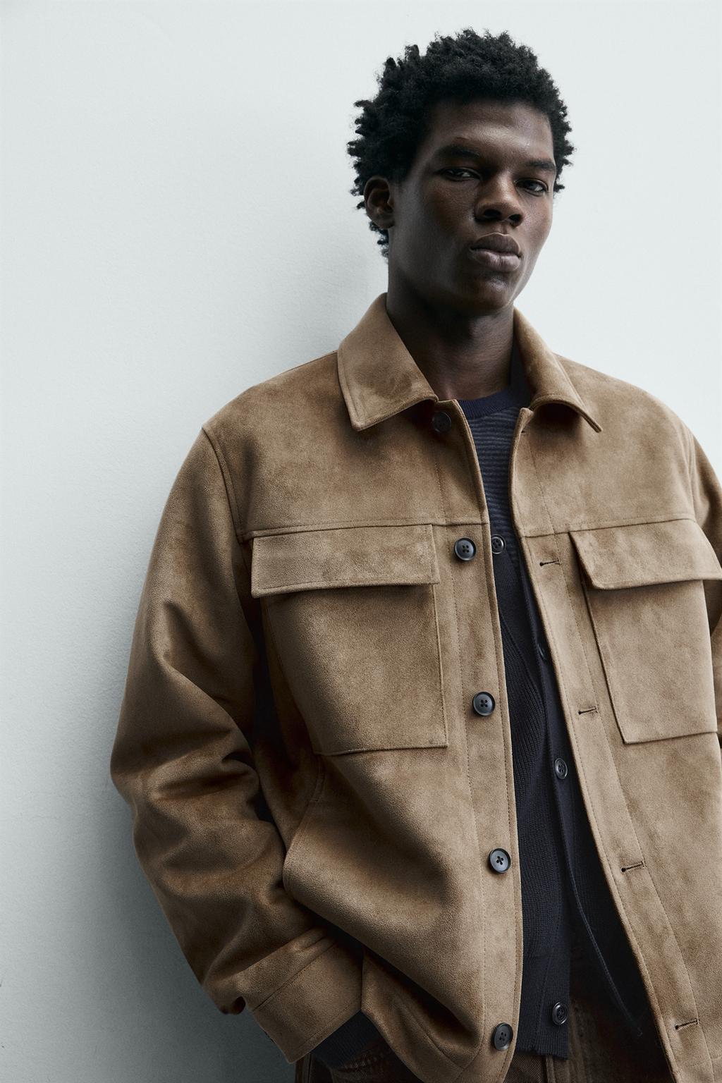 КУРТКА-РУБАШКА ИЗ ИСКУССТВЕННОЙ ЗАМШИ