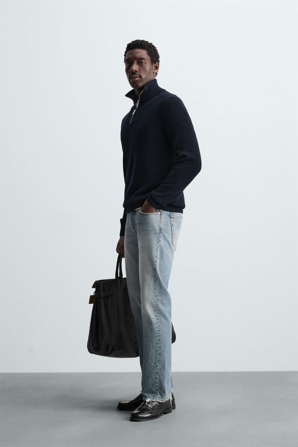 ДЖЕМПЕР ИЗ ЖЕМЧУЖНОГО ТРИКОТАЖА С МОЛНИЕЙ