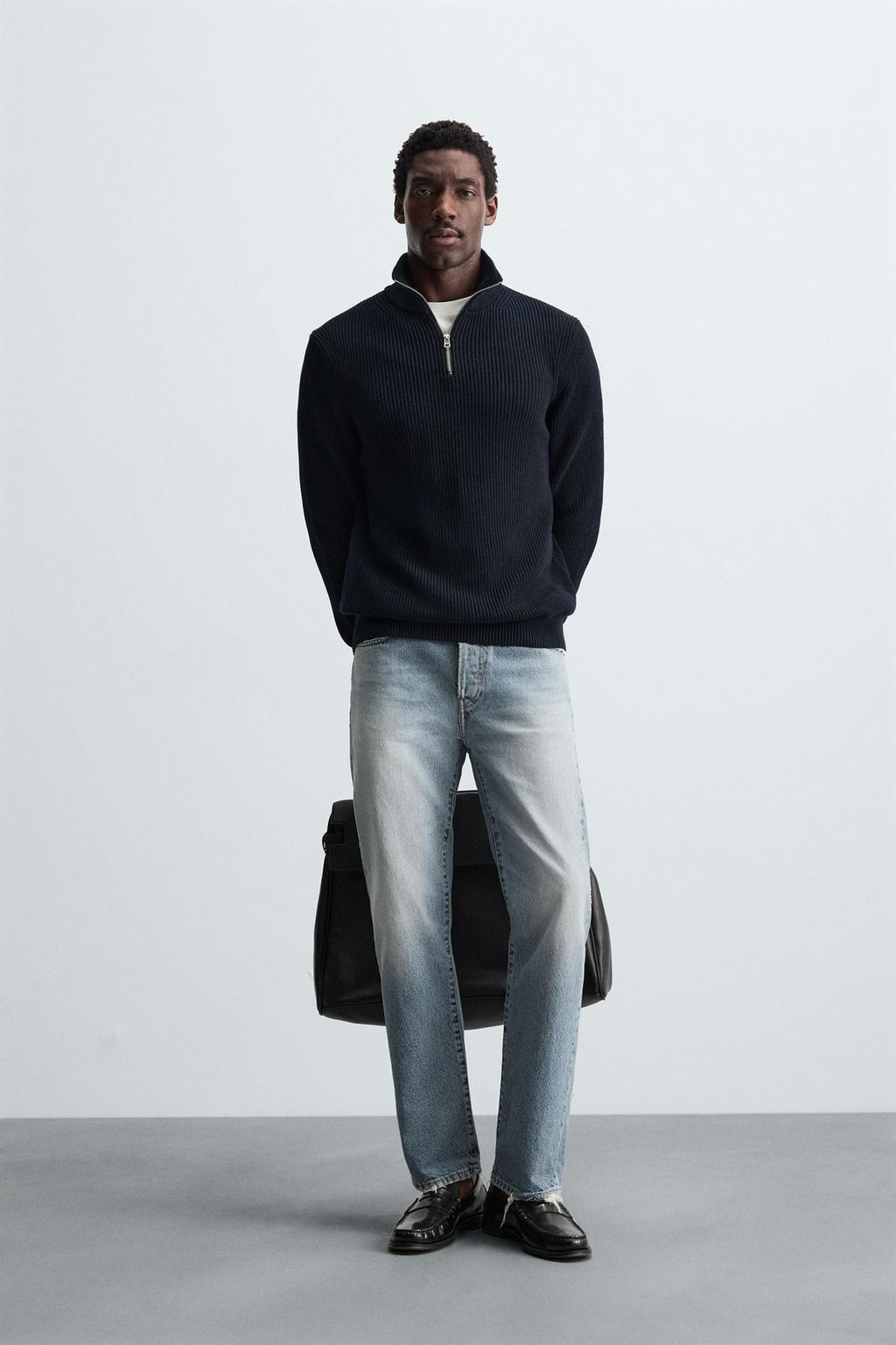 ДЖЕМПЕР ИЗ ЖЕМЧУЖНОГО ТРИКОТАЖА С МОЛНИЕЙ