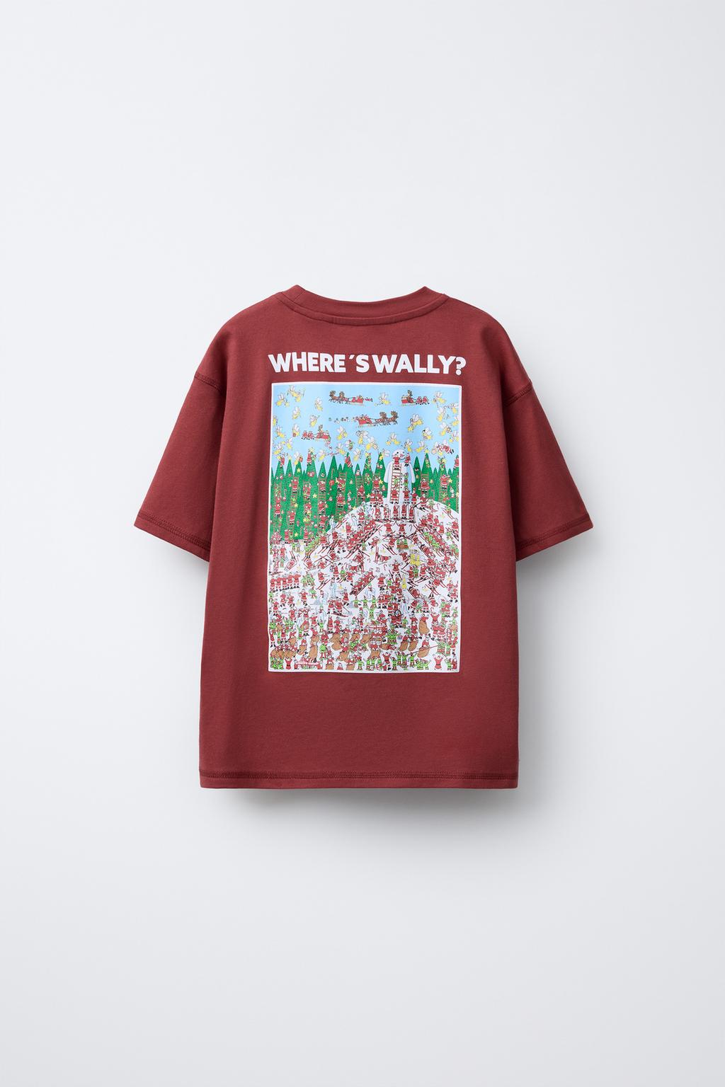 Футболка с принтом «где волли?» от zara