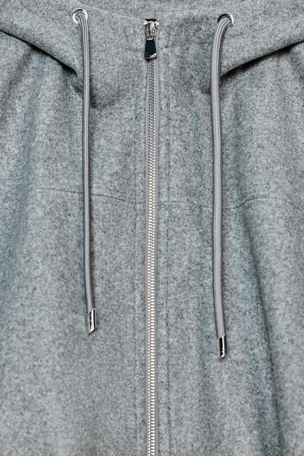 БОМБЕР ОВЕРСАЙЗ С КАПЮШОНОМ ИЗ МЯГКОЙ ТКАНИ