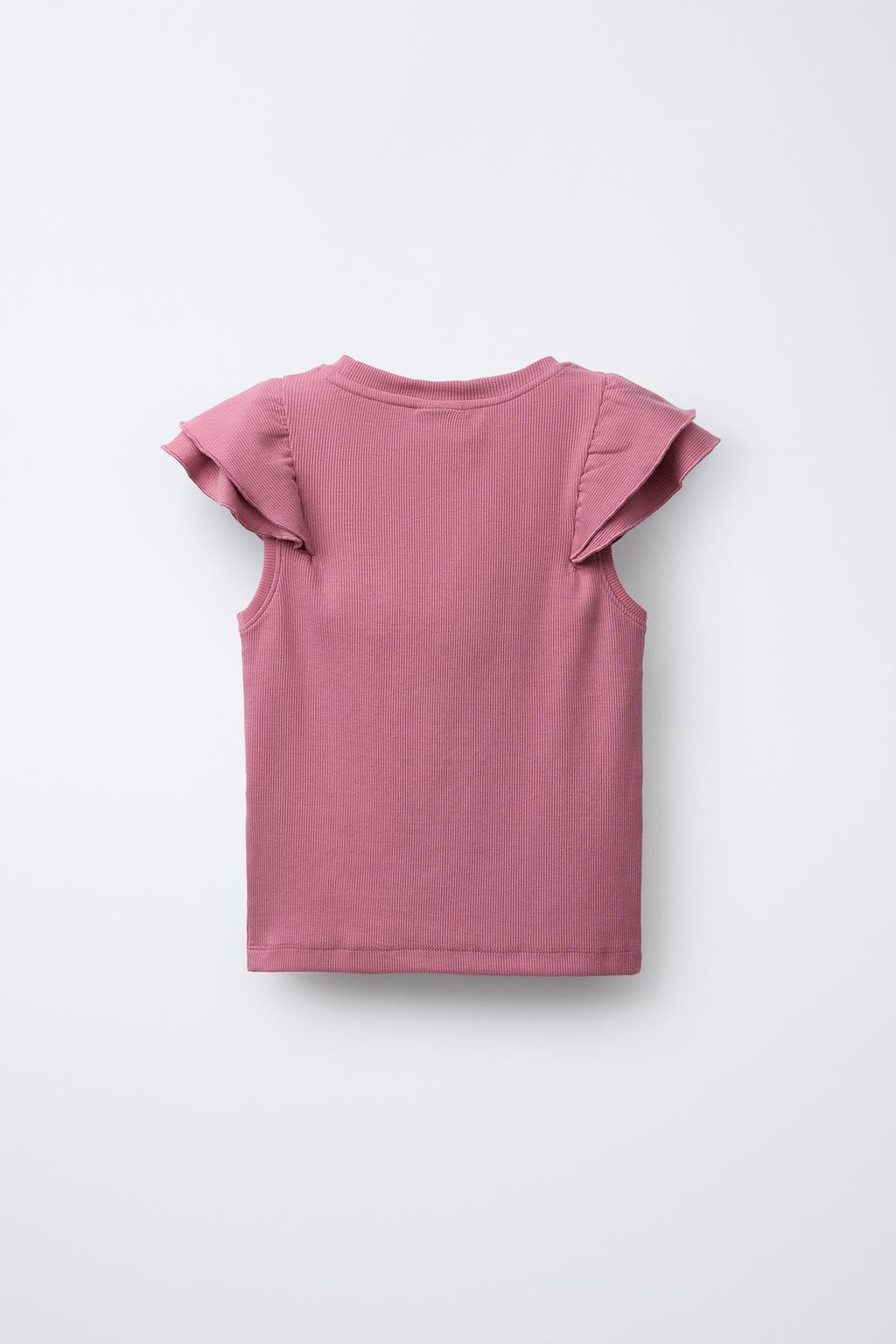 ФУТБОЛКА В РУБЧИК С ВОЛАНАМИ