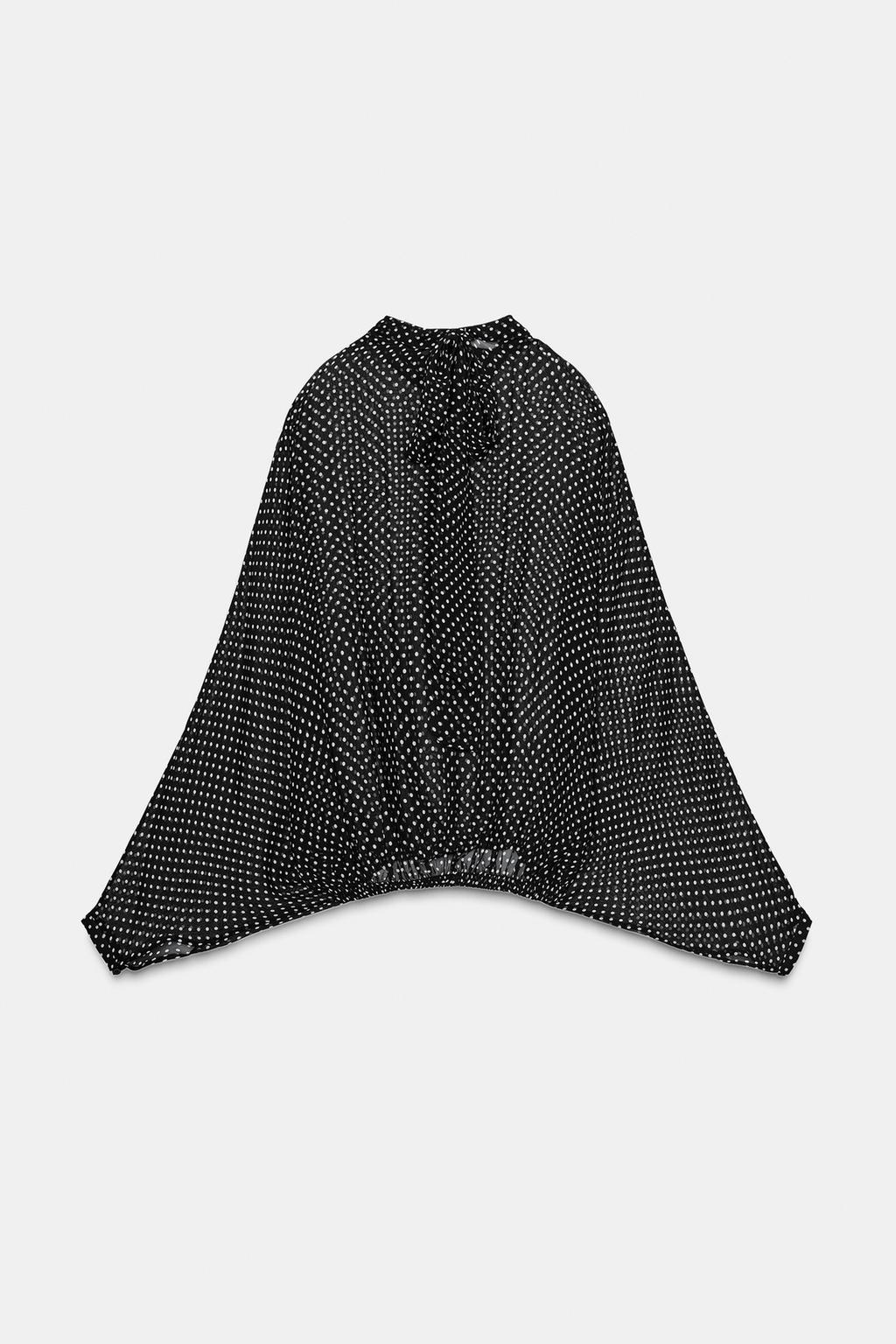 БЛУЗА В ГОРОШЕК С ЗАВЯЗКАМИ — ZW COLLECTION