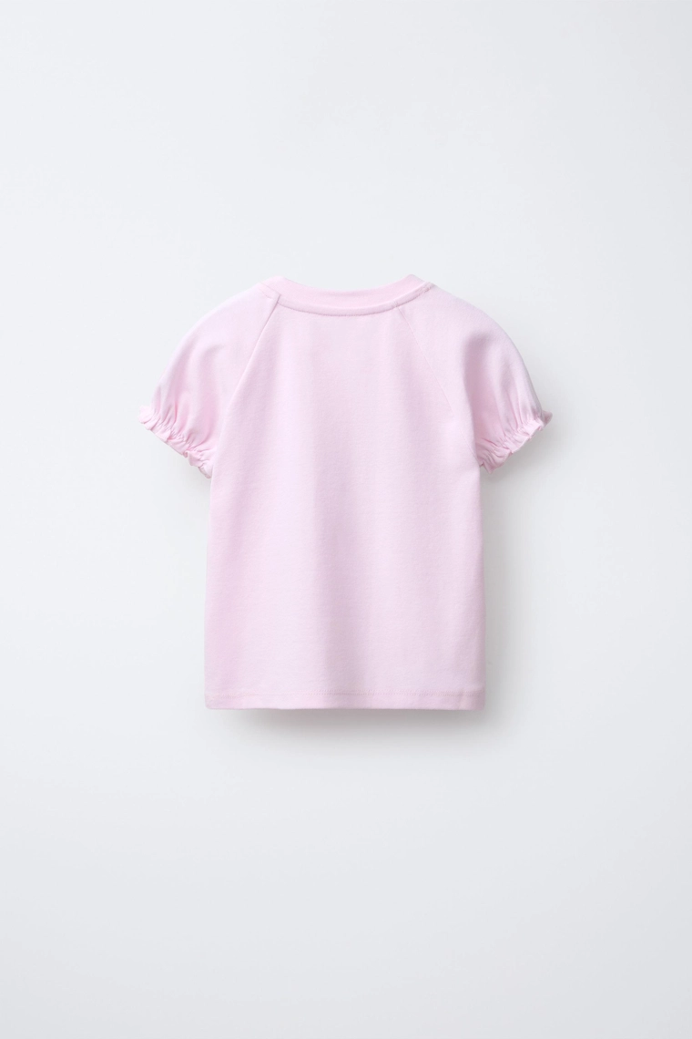 ФУТБОЛКА С ОБЪЕМНЫМИ РУКАВАМИ И НАДПИСЬЮ