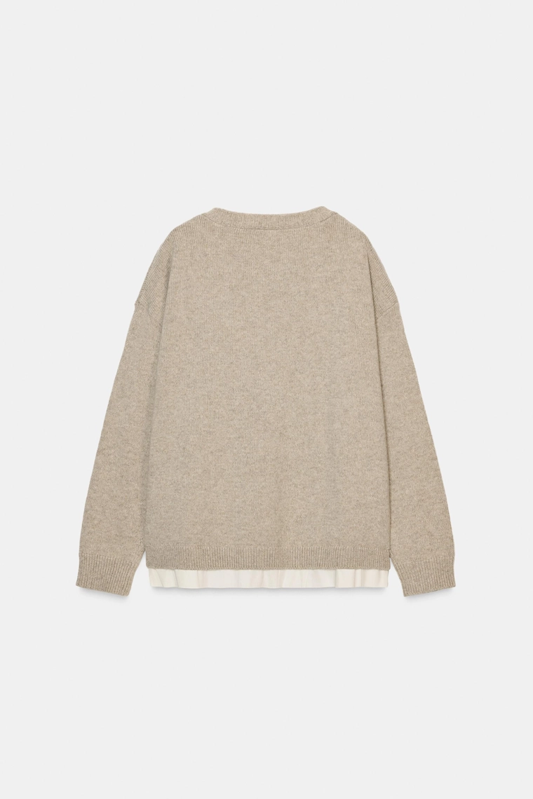 КАРДИГАН ИЗ КОМБИНИРОВАННОЙ ШЕРСТИ