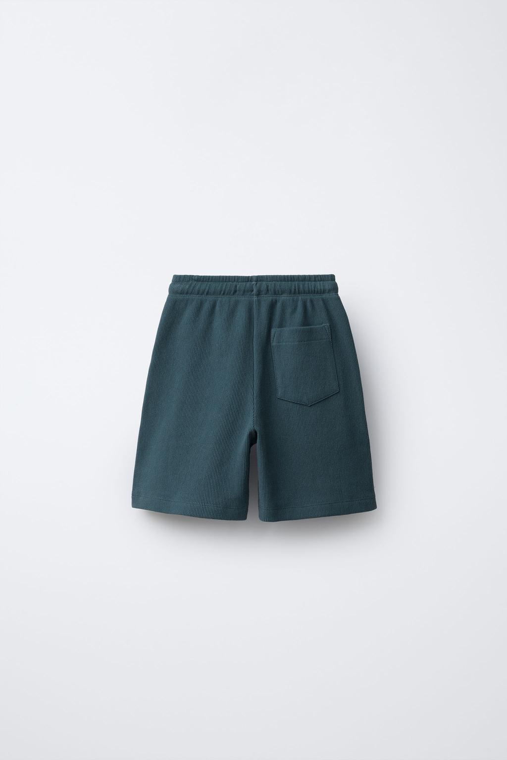 КОМПЛЕКТ ИЗ ФУТБОЛКИ И БЕРМУД ИЗ ТКАНИ «ОТТОМАН» С НАШИВКОЙ