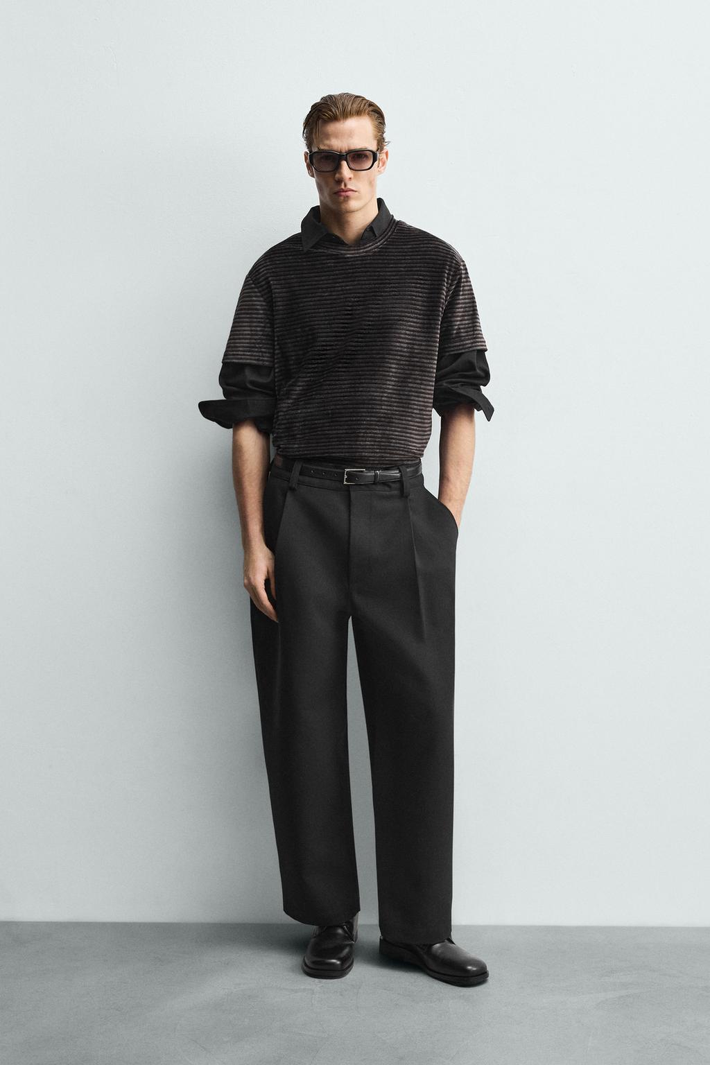 ФУТБОЛКА С РЕЛЬЕФНЫМ УЗОРОМ И ЭФФЕКТОМ ПОТЕРТОСТИ