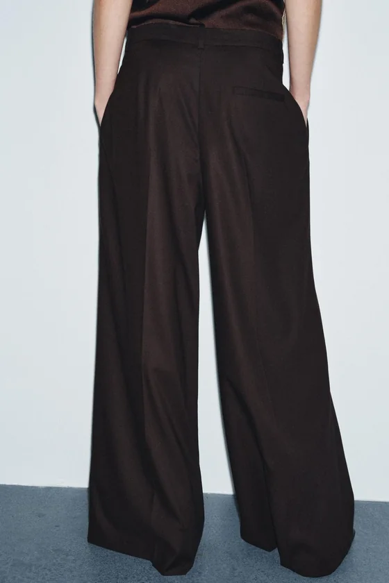 БРЮКИ WIDE LEG С ЗАЩИПАМИ — ZW COLLECTION