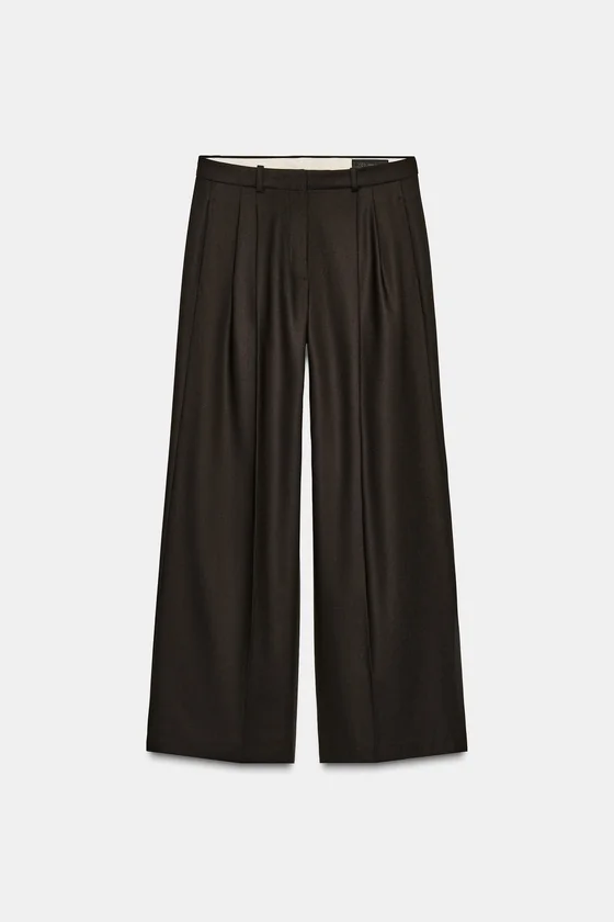 БРЮКИ WIDE LEG С ЗАЩИПАМИ — ZW COLLECTION