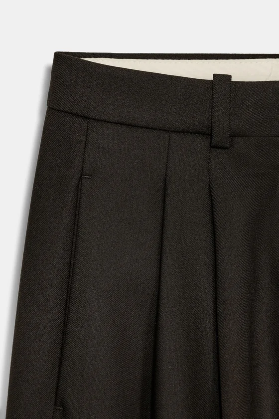БРЮКИ WIDE LEG С ЗАЩИПАМИ — ZW COLLECTION