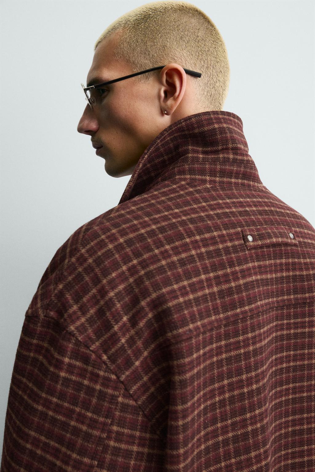 КУРТКА ИЗ СМЕСОВОЙ ШЕРСТИ В КЛЕТКУ