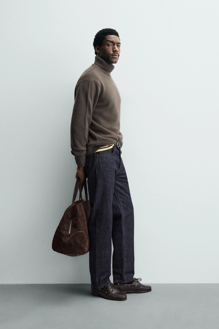 СВИТЕР С ВЫСОКИМ ВОРОТНИКОМ ИЗ 100% ШЕРСТИ