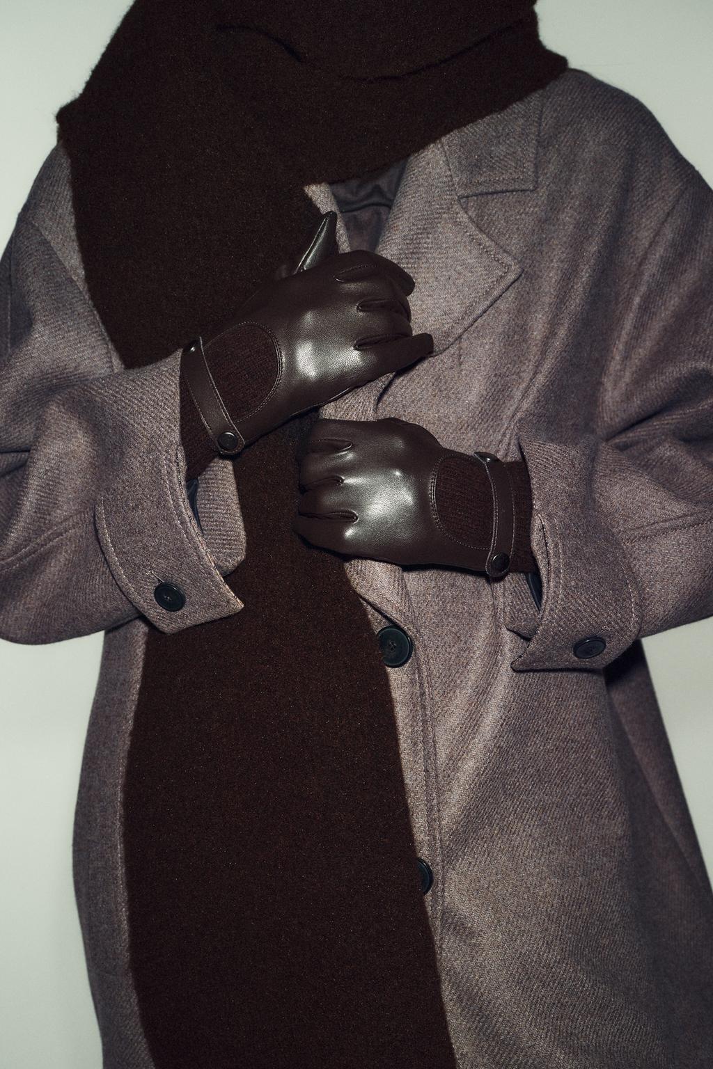 ПЕРЧАТКИ ИЗ ИСКУССТВЕННОЙ КОЖИ И ШЕРСТИ