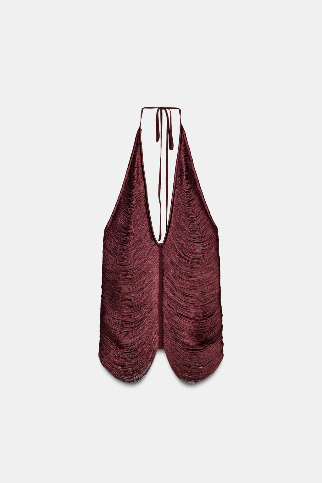 ТОП С ГОРЛОВИНОЙ ХАЛТЕР И БАХРОМОЙ