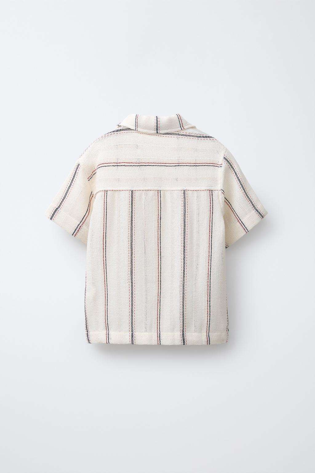 РУБАШКА В ДЕРЕВЕНСКОМ СТИЛЕ В ТКАНУЮ ПОЛОСКУ