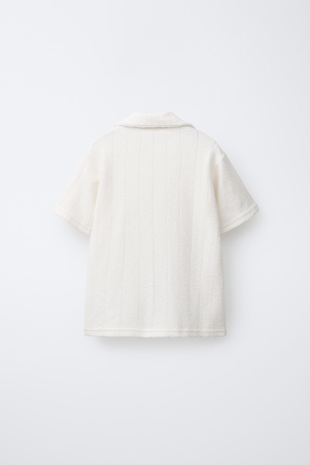 РУБАШКА БОУЛИНГ ИЗ РЕЛЬЕФНОЙ ТКАНИ