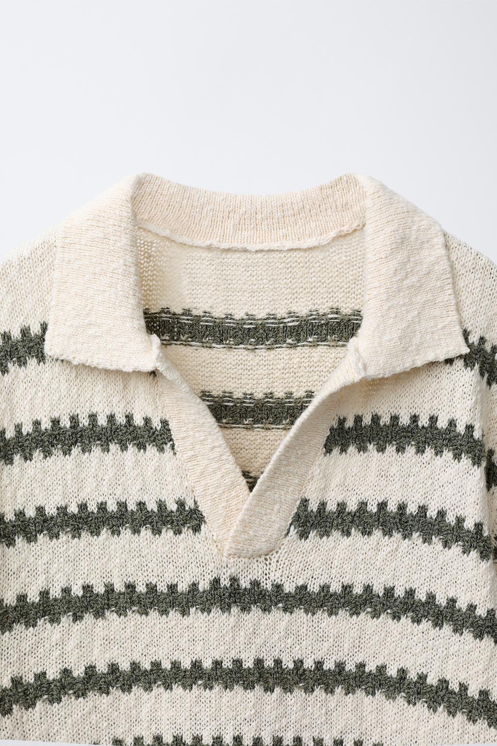 ВЯЗАНОЕ ПОЛО КРЮЧКОМ В ПОЛОСКУ