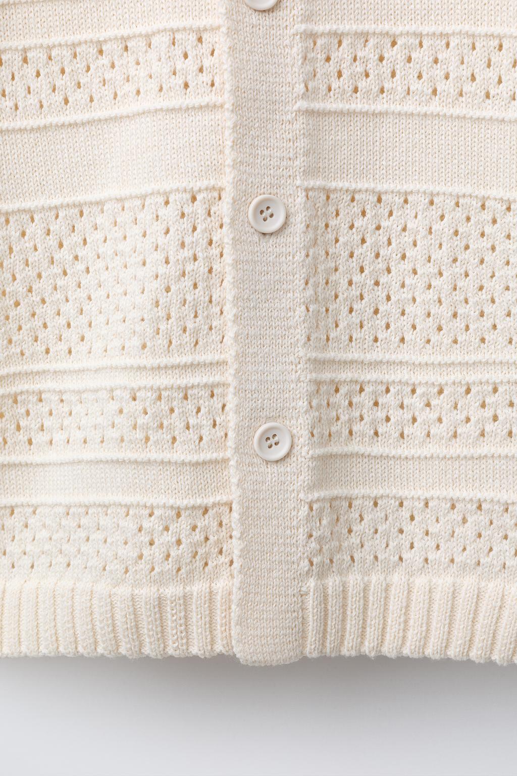 РУБАШКА ИЗ ТРИКОТАЖА, ВЯЗАНОГО КРЮЧКОМ