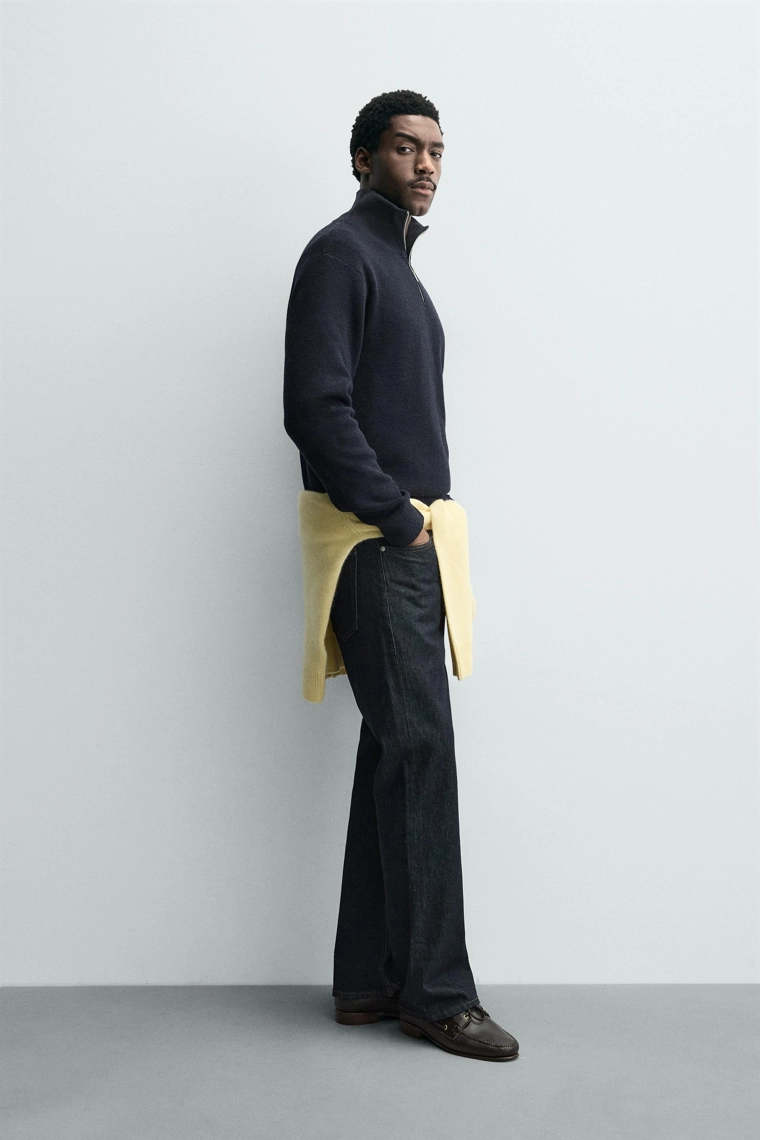 СВИТЕР ИЗ СМЕСОВОЙ ШЕРСТИ С МОЛНИЕЙ