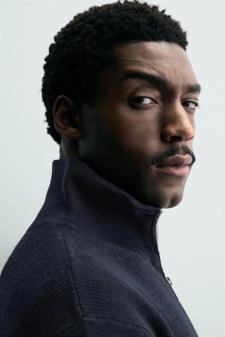 СВИТЕР ИЗ СМЕСОВОЙ ШЕРСТИ С МОЛНИЕЙ