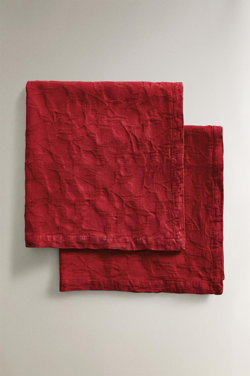 Набор салфеток из джаккарда с рождественской веточкой (набор из 2 штук)