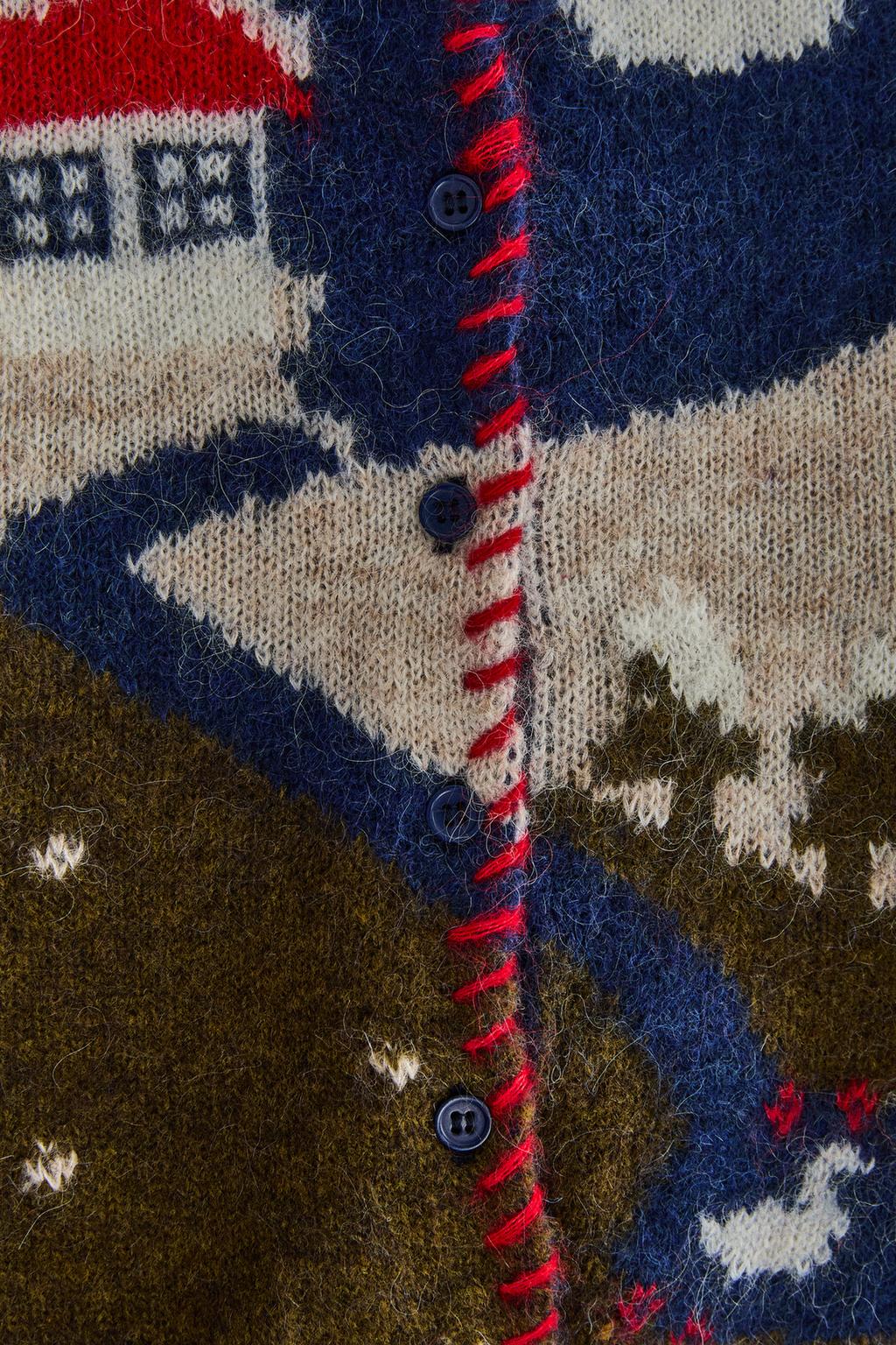 Детский кардиган с рождественским пейзажем