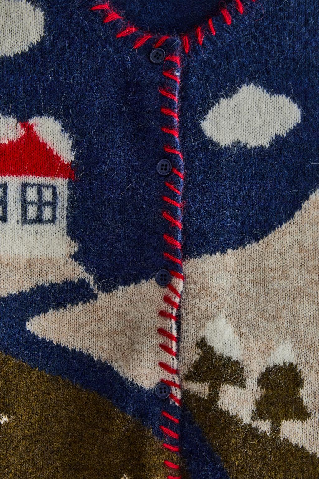 Кардиган с зимним пейзажем