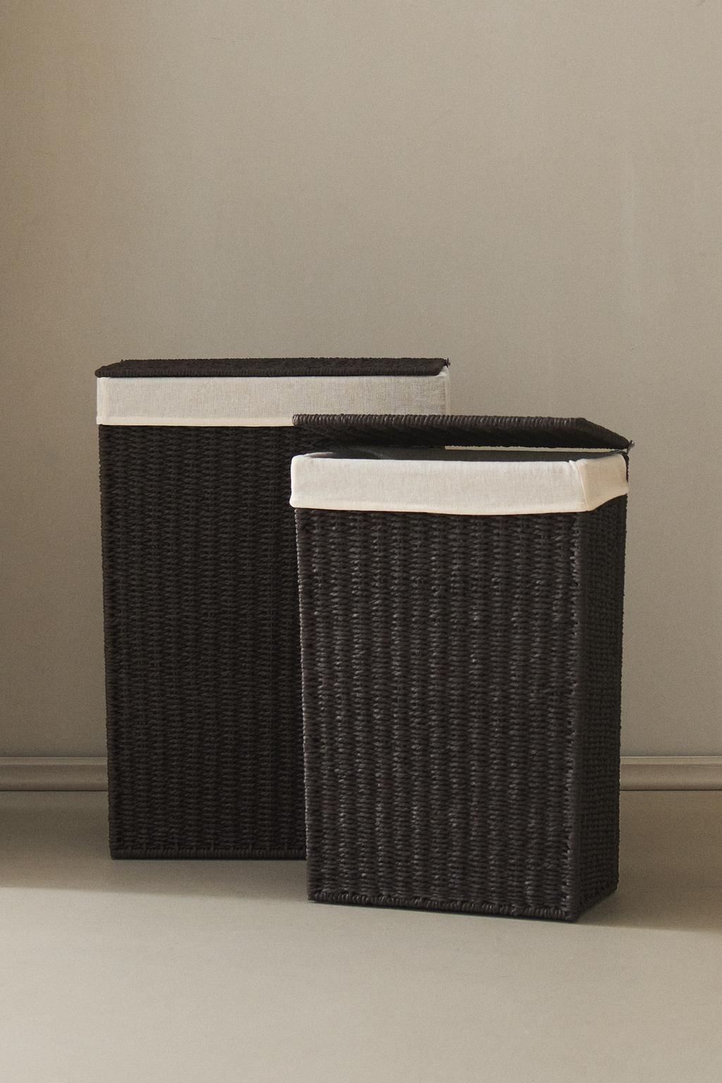 Корзина для белья с тканевой подкладкой