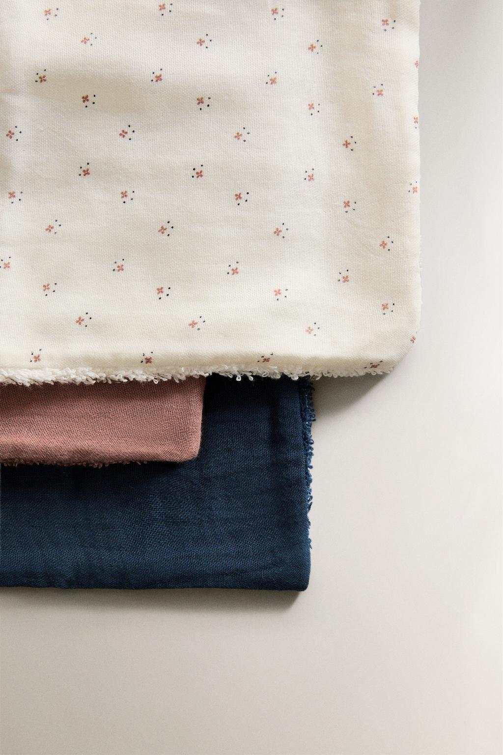 Набор мини-полотенец для младенцев с цветочным узором (набор из 3 шт.)