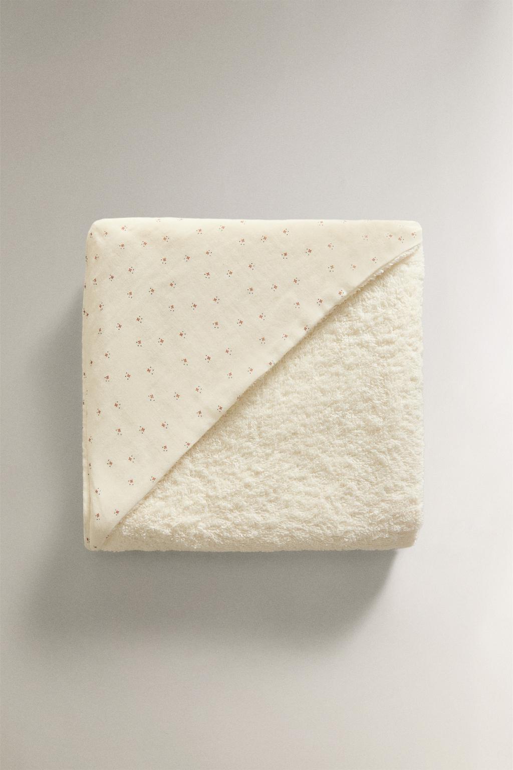 Полотенце для младенцев с капюшоном из муслина с цветочным узором