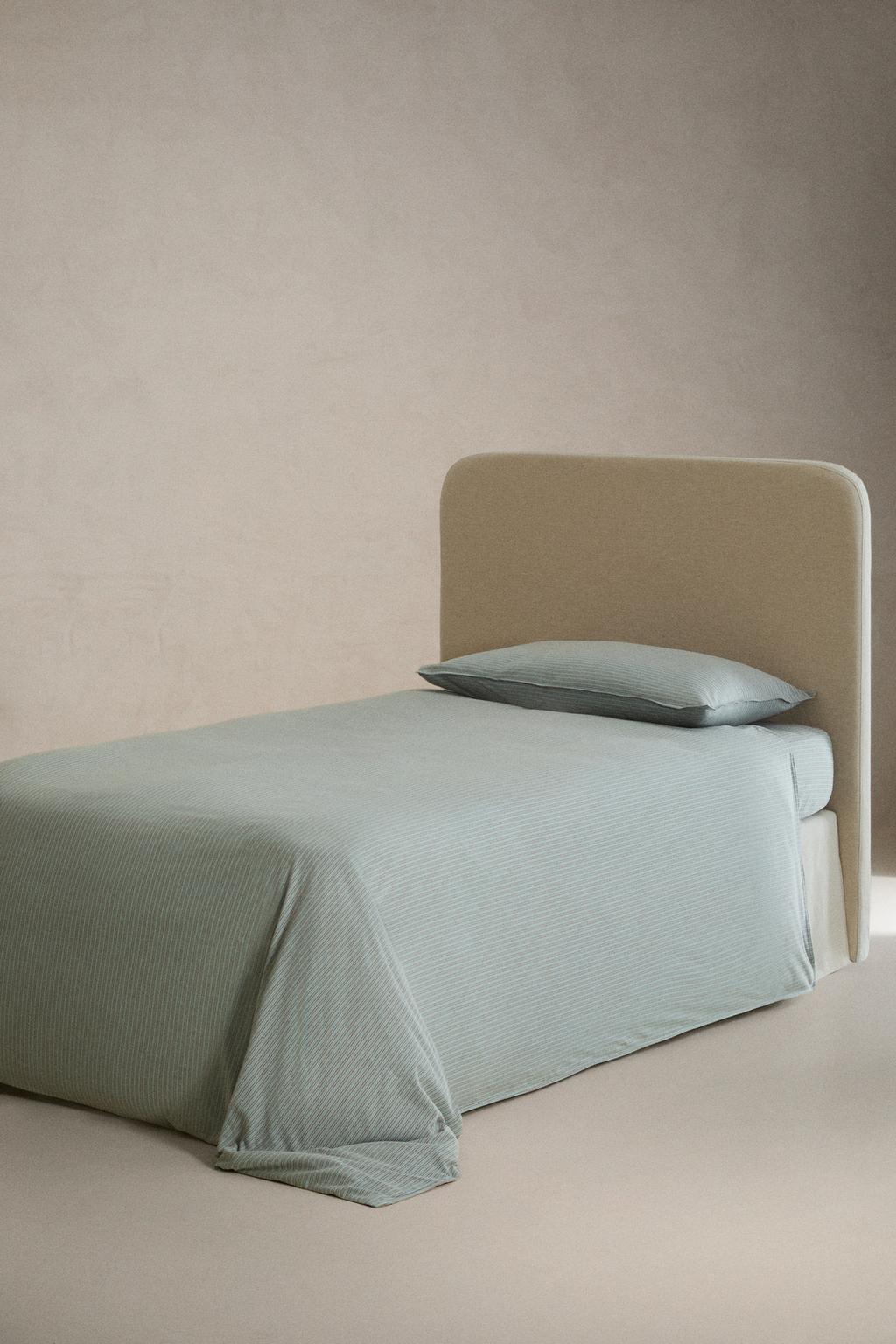 Детский приталенный плотный простынь в полоску