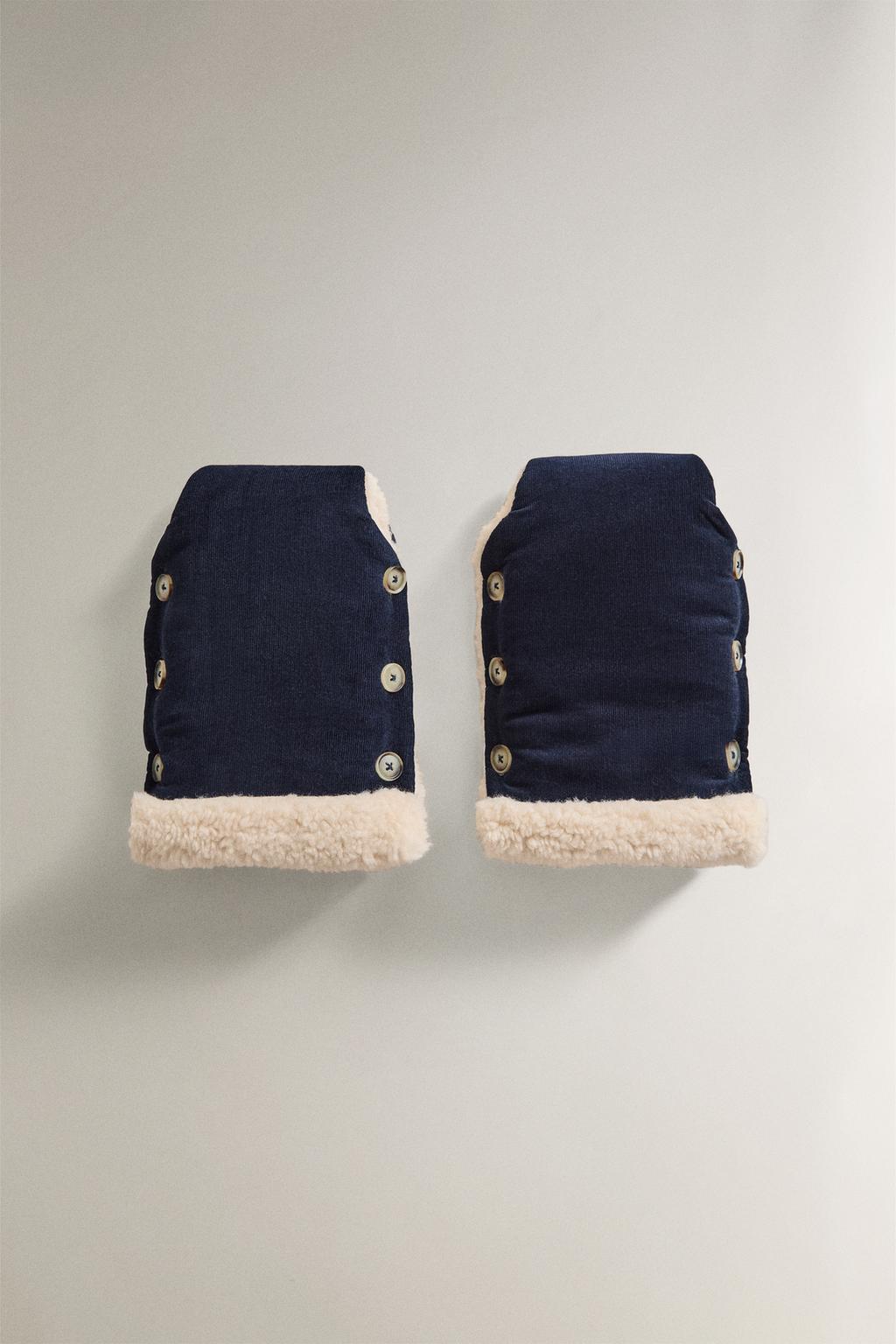 Вельветовые детские перчатки для коляски