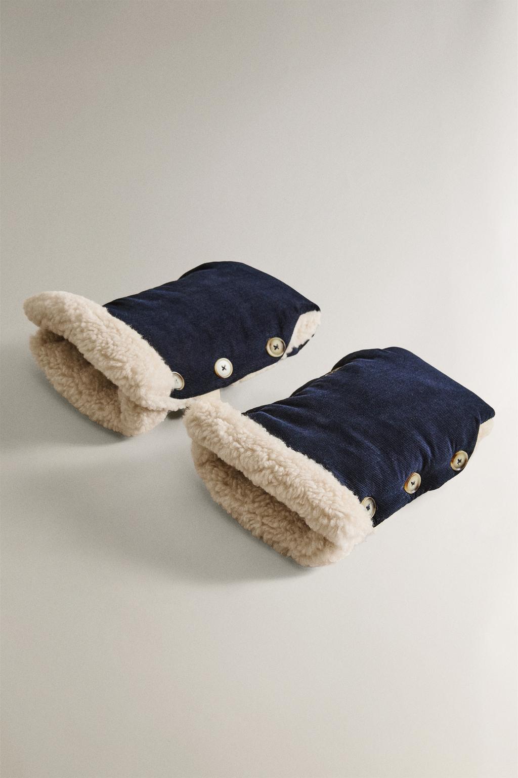 Вельветовые детские перчатки для коляски