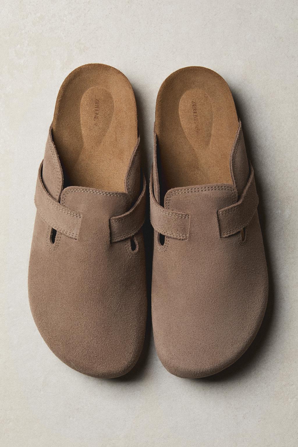 Кожаные сабо с ремешком