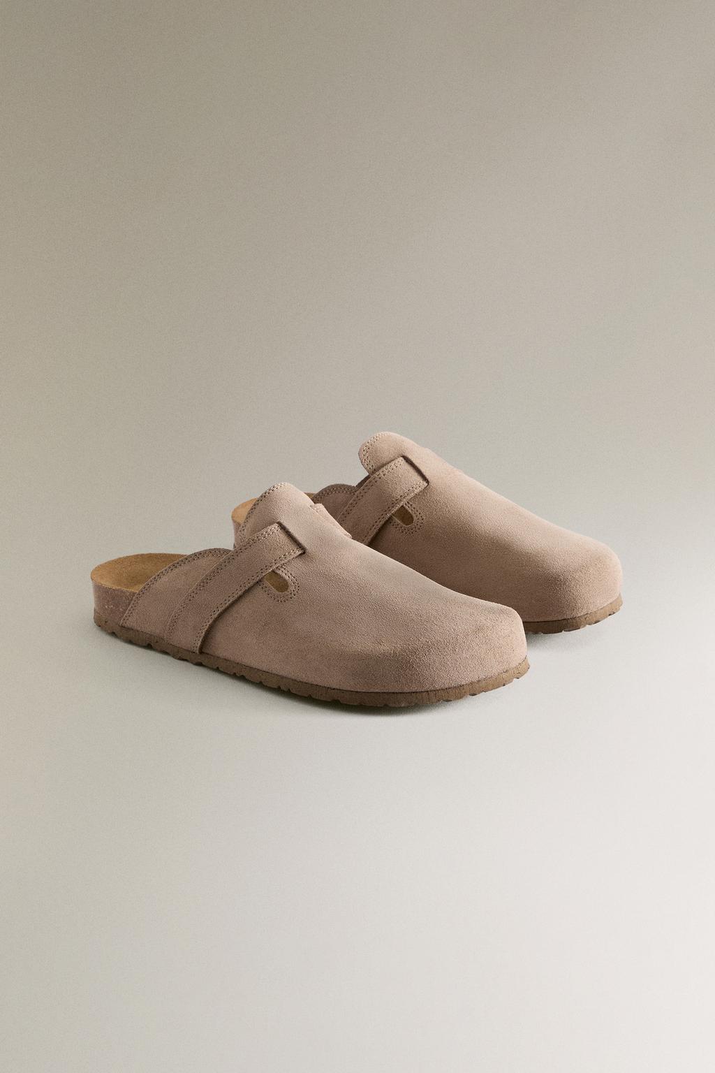 Кожаные сабо с ремешком