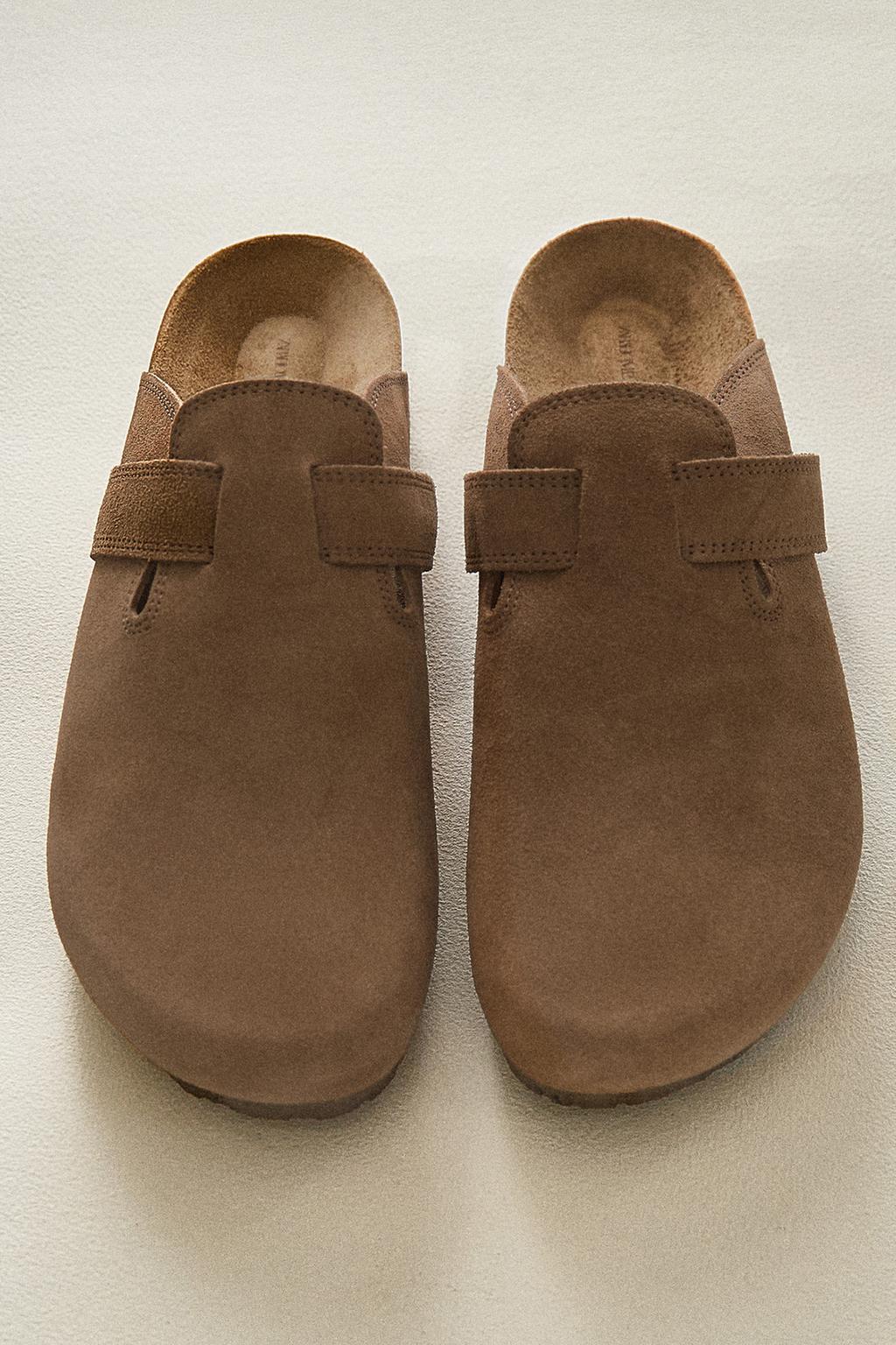 Клоги из кожи с ремешком