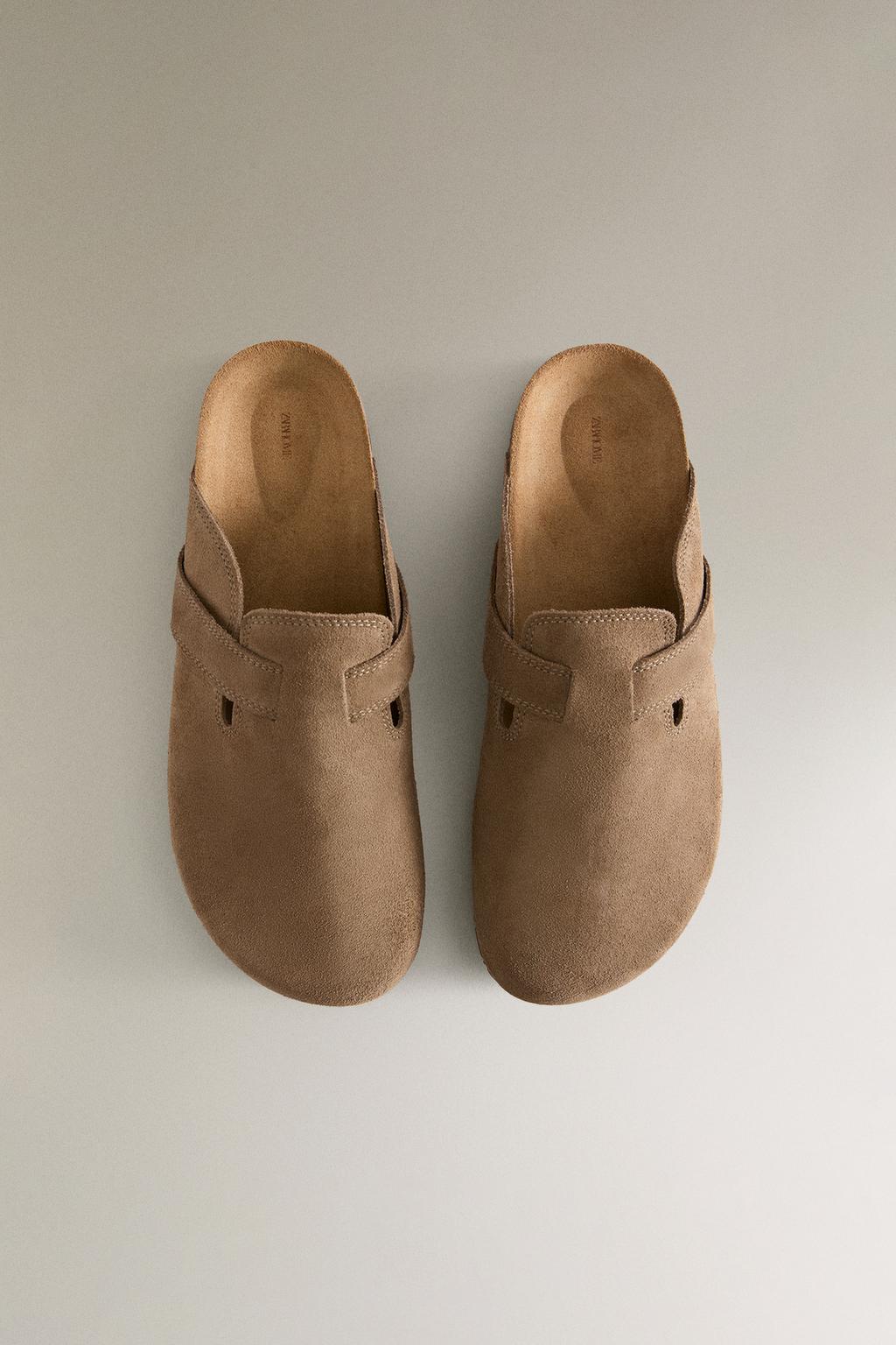 Клоги из кожи с ремешком