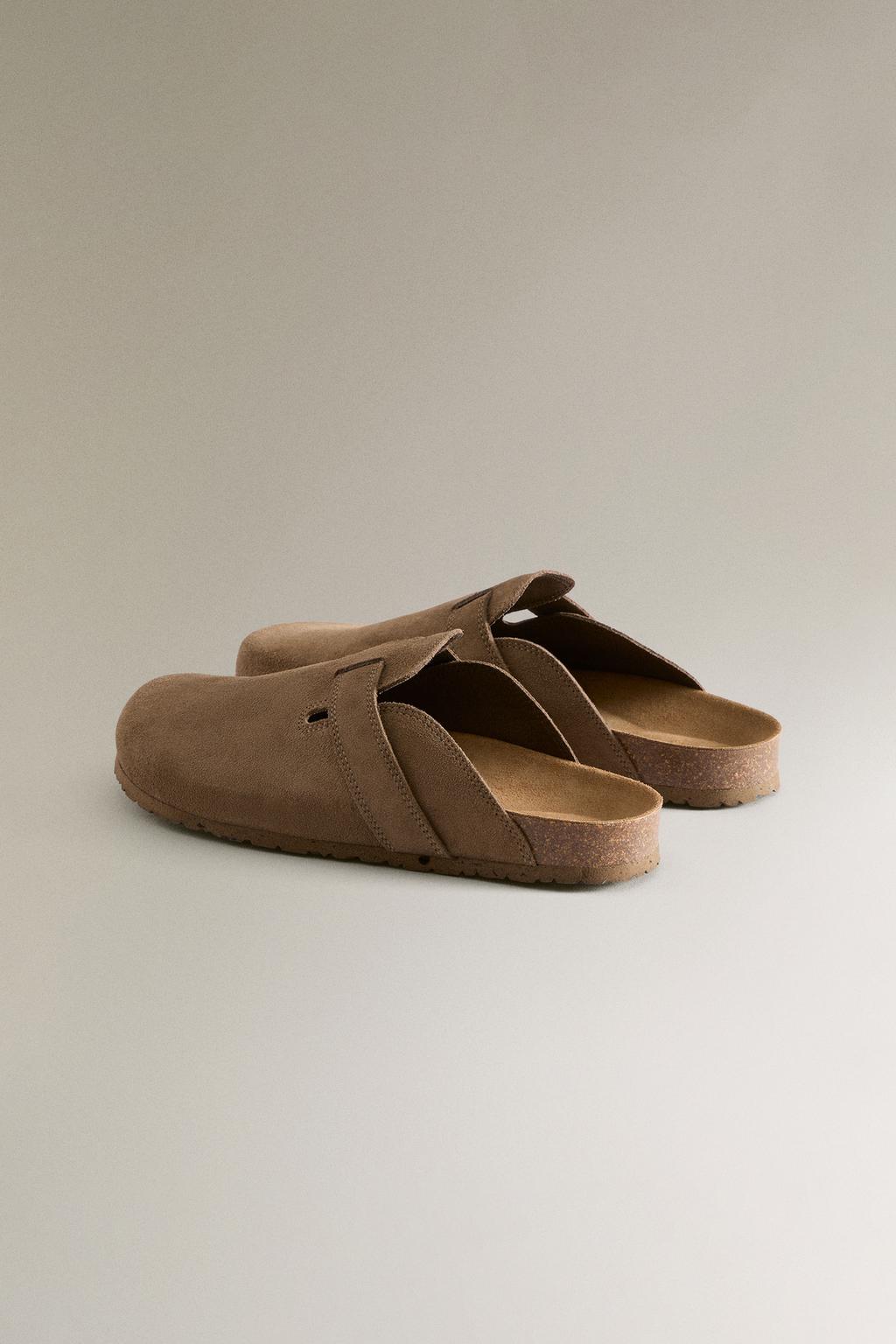 Клоги из кожи с ремешком