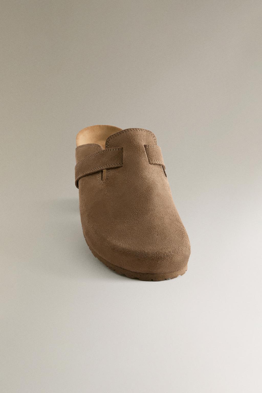 Клоги из кожи с ремешком