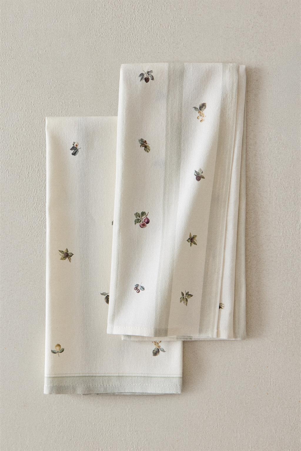 Набор хлопковых фруктовых кухонных полотенец (набор из 2)