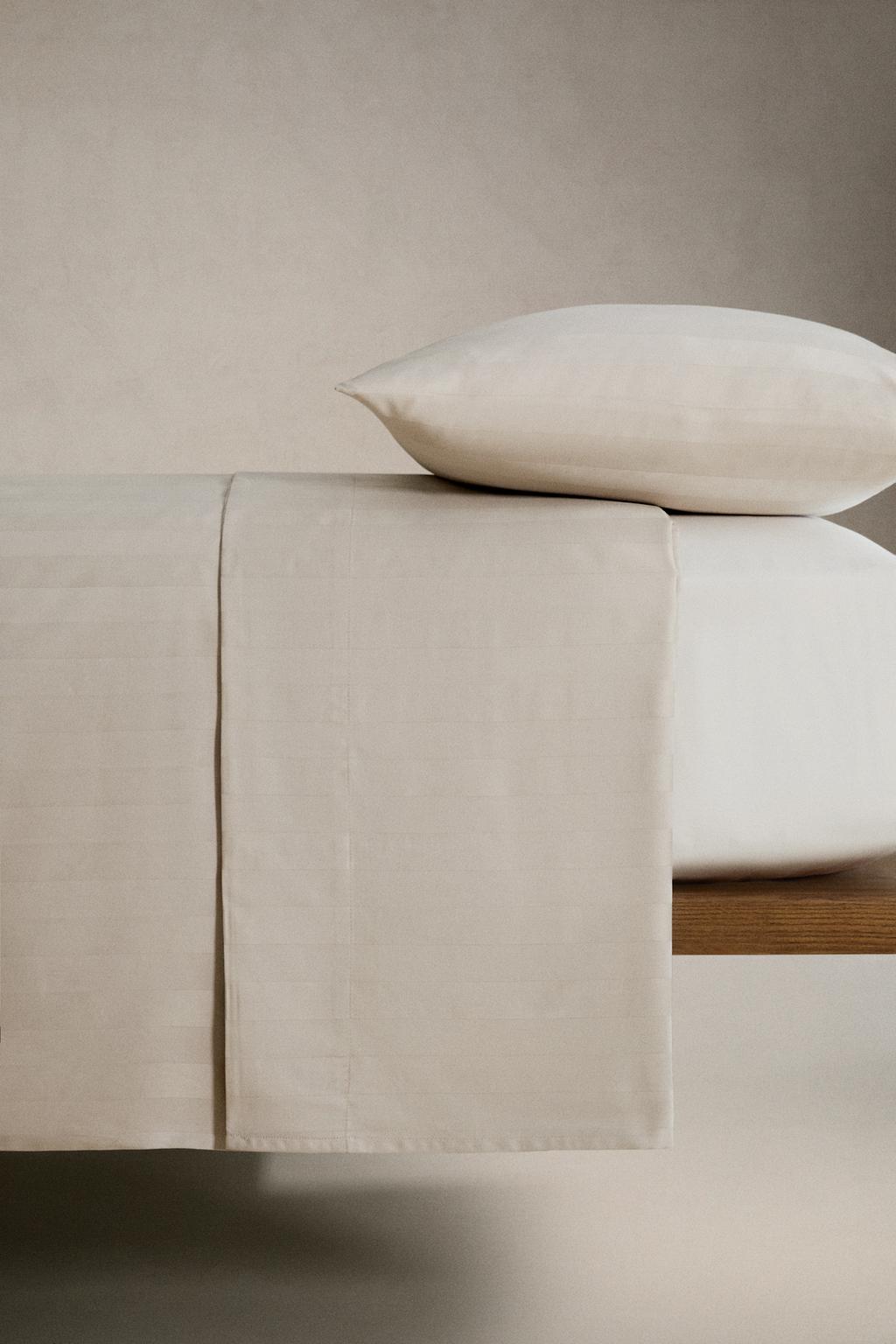 Простынь из сатина с полосками (500 нитей)