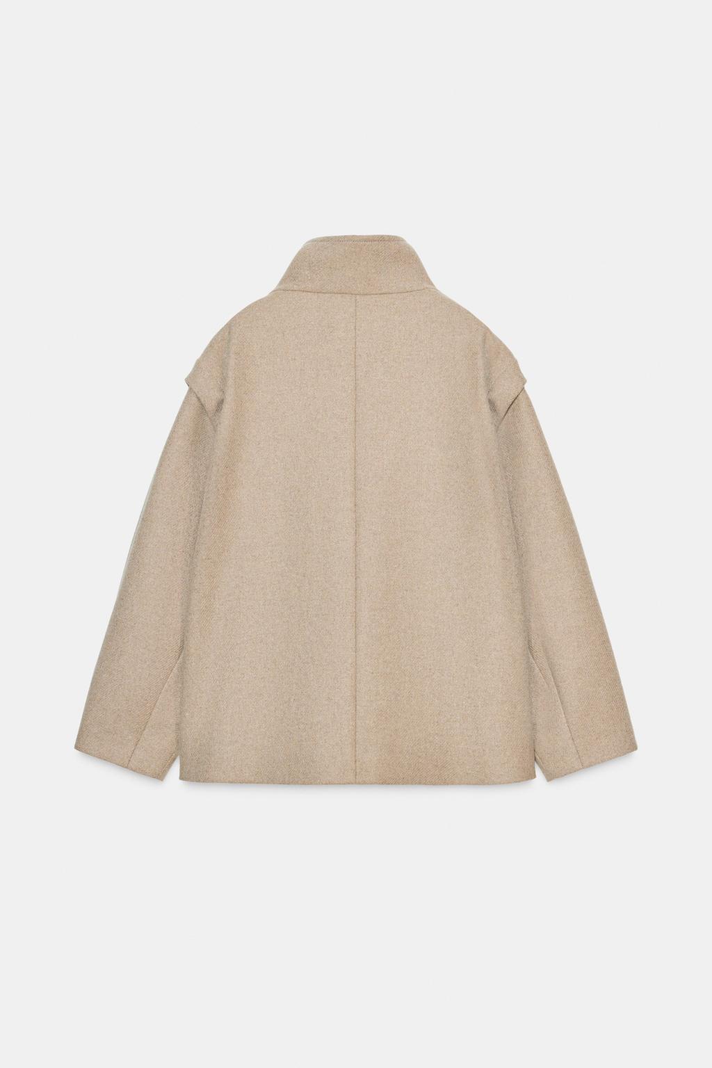 КОРОТКОЕ ПАЛЬТО ИЗ СМЕСОВОЙ ШЕРСТИ С ВОРОТНИКОМ-СТОЙКОЙ