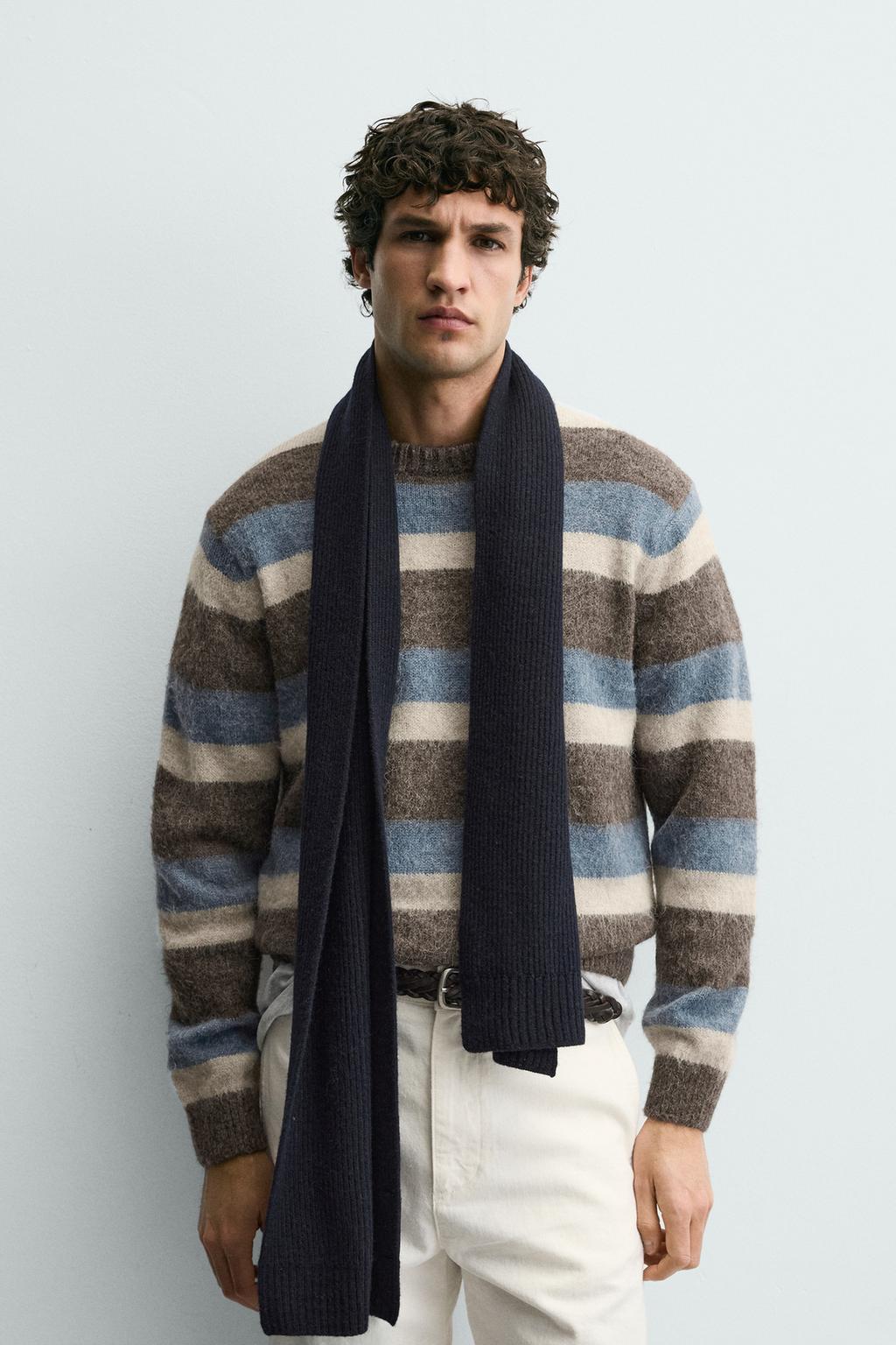 СВИТЕР ИЗ РЕЛЬЕФНОЙ ТКАНИ В ПОЛОСКУ